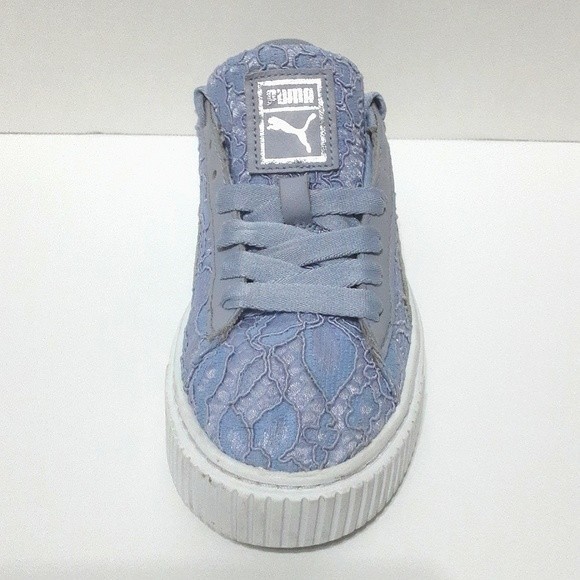 Puma Basket Platform Fo Icelandic Blue Low Top Sneakers US 6.5 Trendy Streetwear - Picture 3 of 8